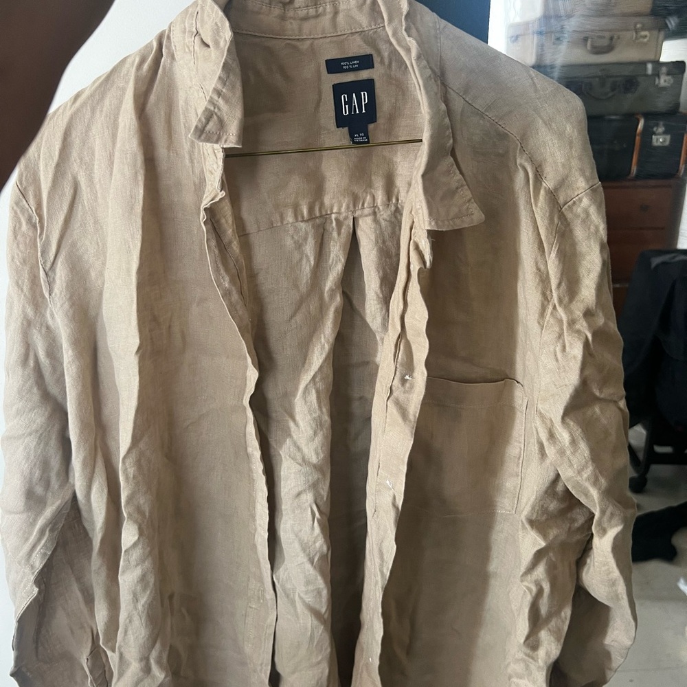 GAP Men's Beige Lightweight Shirt Jacket